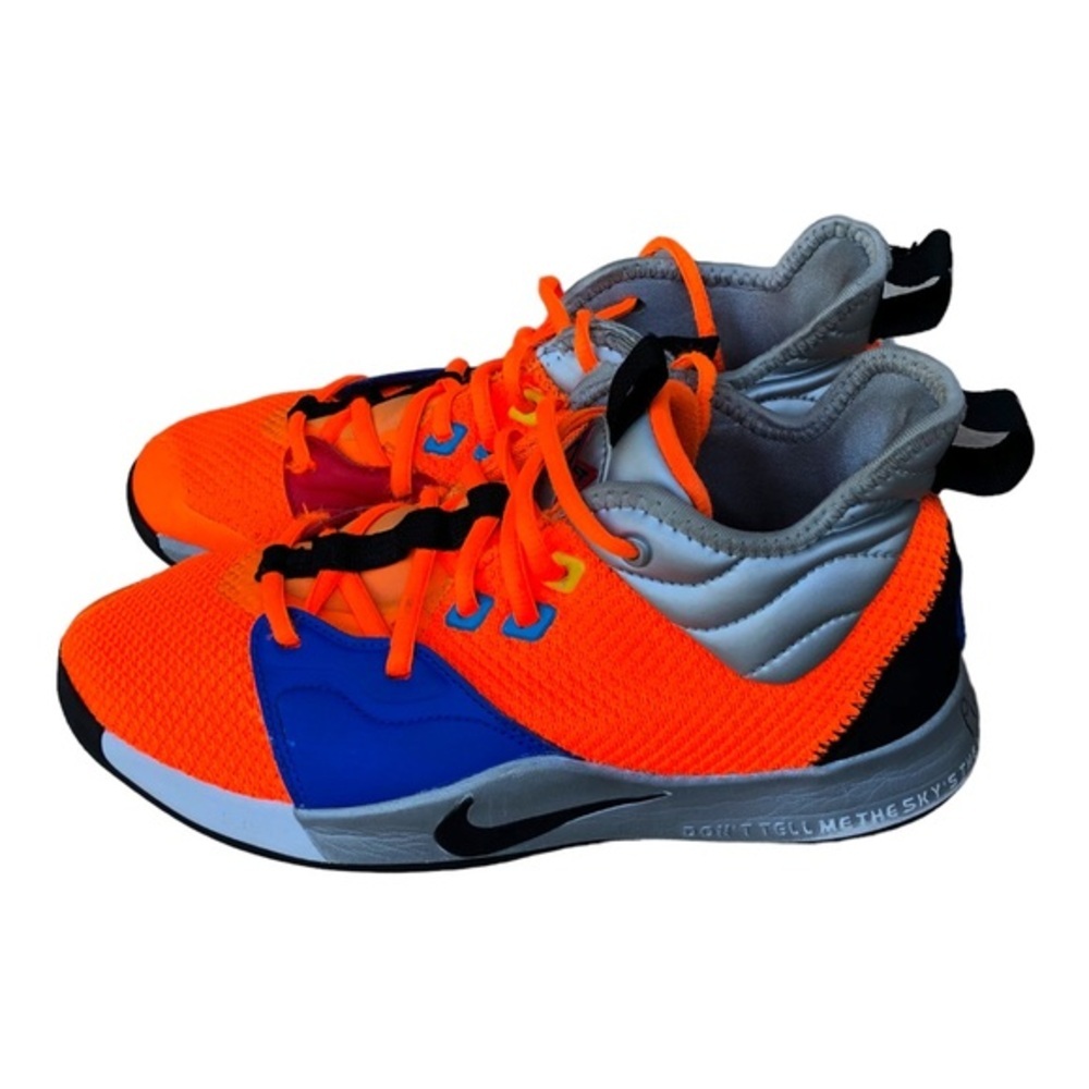 Nike PG Paul George 3 NASA GS Black Orange Basketball Shoes Sz 6.5 Y CI8…